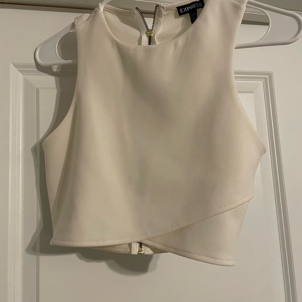 Express Women's Cream Sleeveless Top